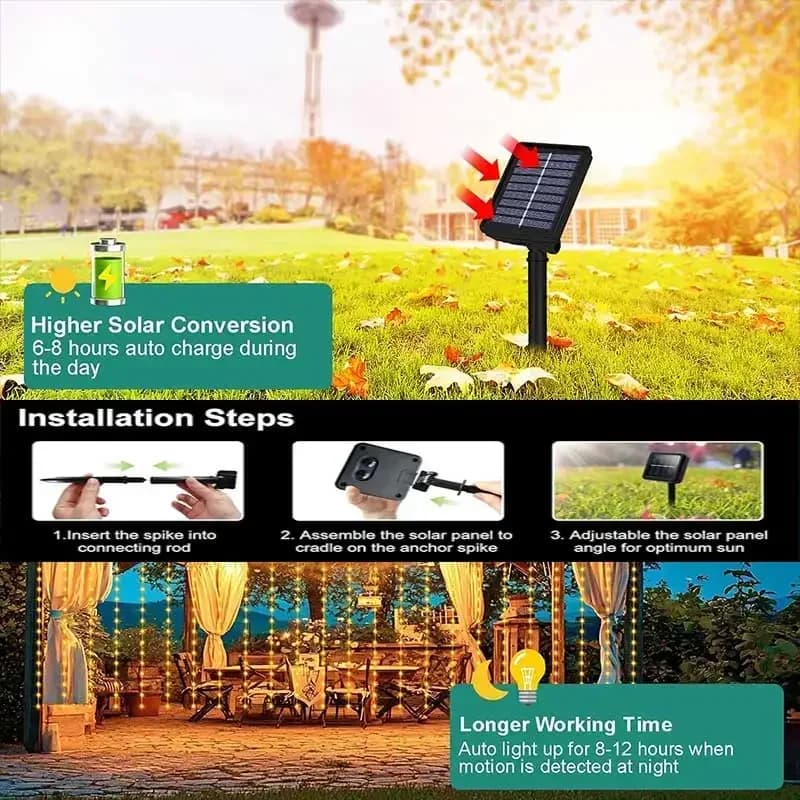 Đèn LED dây rèm cửa đồng ánh sáng trắng ấm