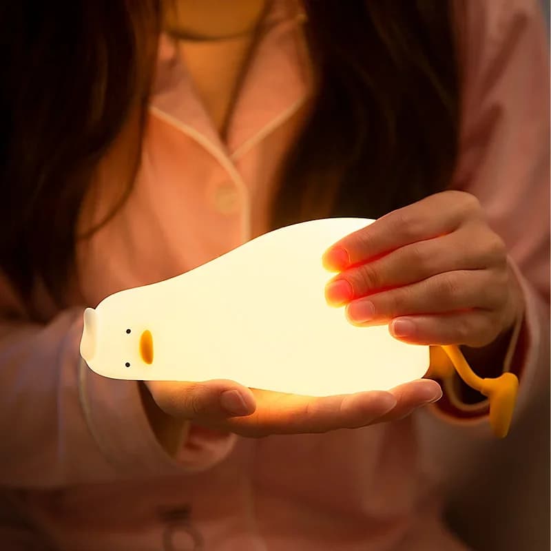 Đèn ngủ silicone hình vịt con có thể sạc lại