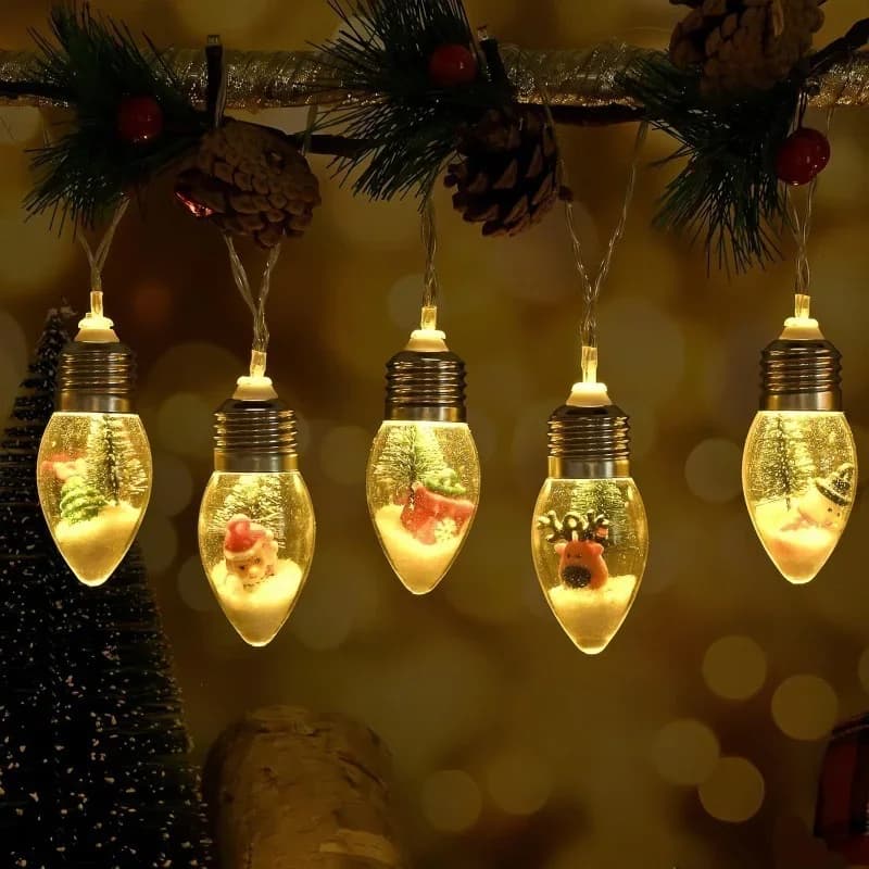 Dây Đèn Hình Ông Tuyết Chạy Pin Cho Trang Trí Nội Thất