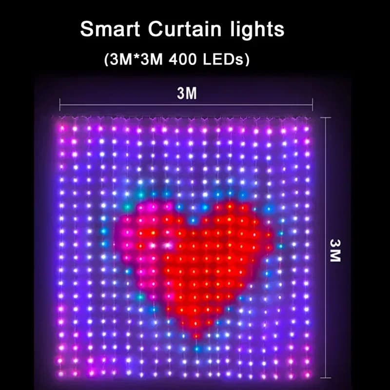 Rèm Đèn LED RGB Thông Minh 800 LED Điều Khiển Qua App