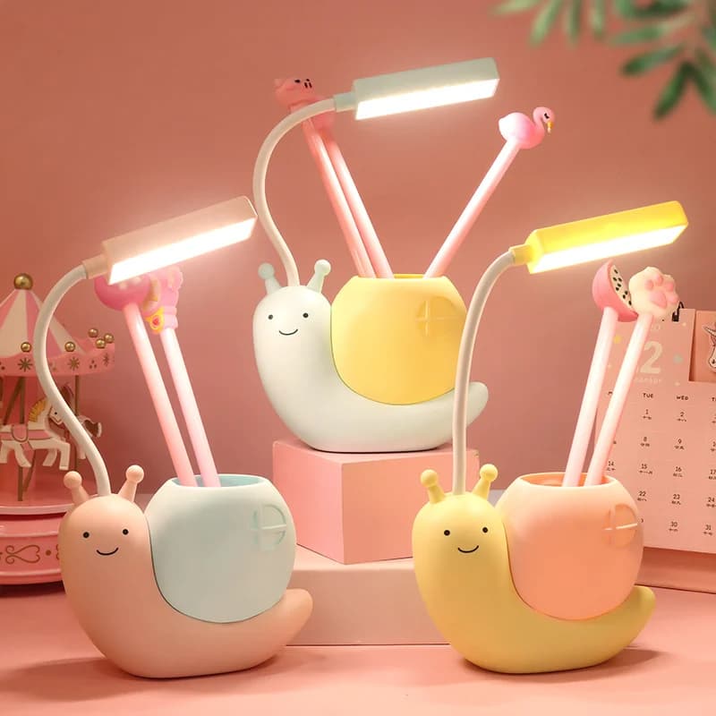 Đèn bàn LED hình ốc sên kèm hộp bút