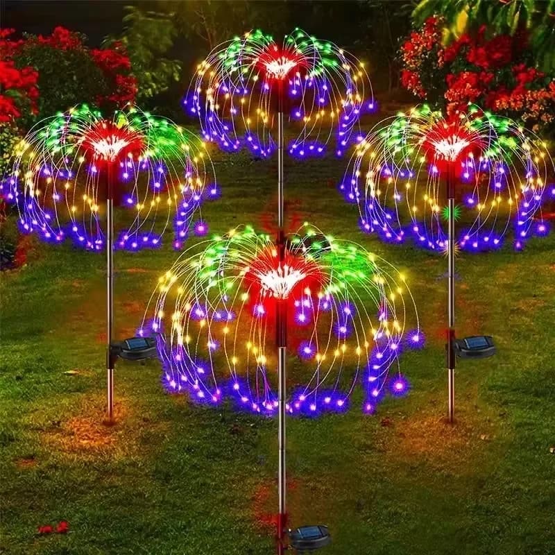 Đèn LED Năng Lượng Mặt Trời Hình Bồ Công Anh Pháo Hoa Cho Vườn