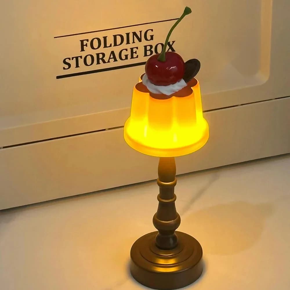 Đèn Bàn LED Mini Hình Pudding Phong Cách Retro