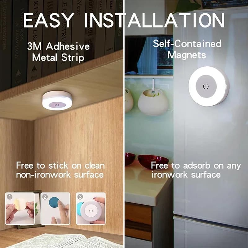 Đèn ngủ LED cảm ứng chạm nam châm sạc USB