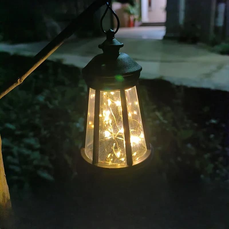 Dây Đèn LED Hình Đèn Lồng Năng Lượng Mặt Trời Chống Nước