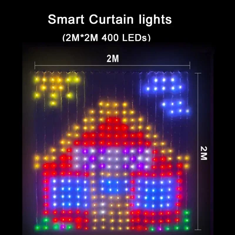 Rèm Đèn LED RGB Thông Minh 800 LED Điều Khiển Qua App