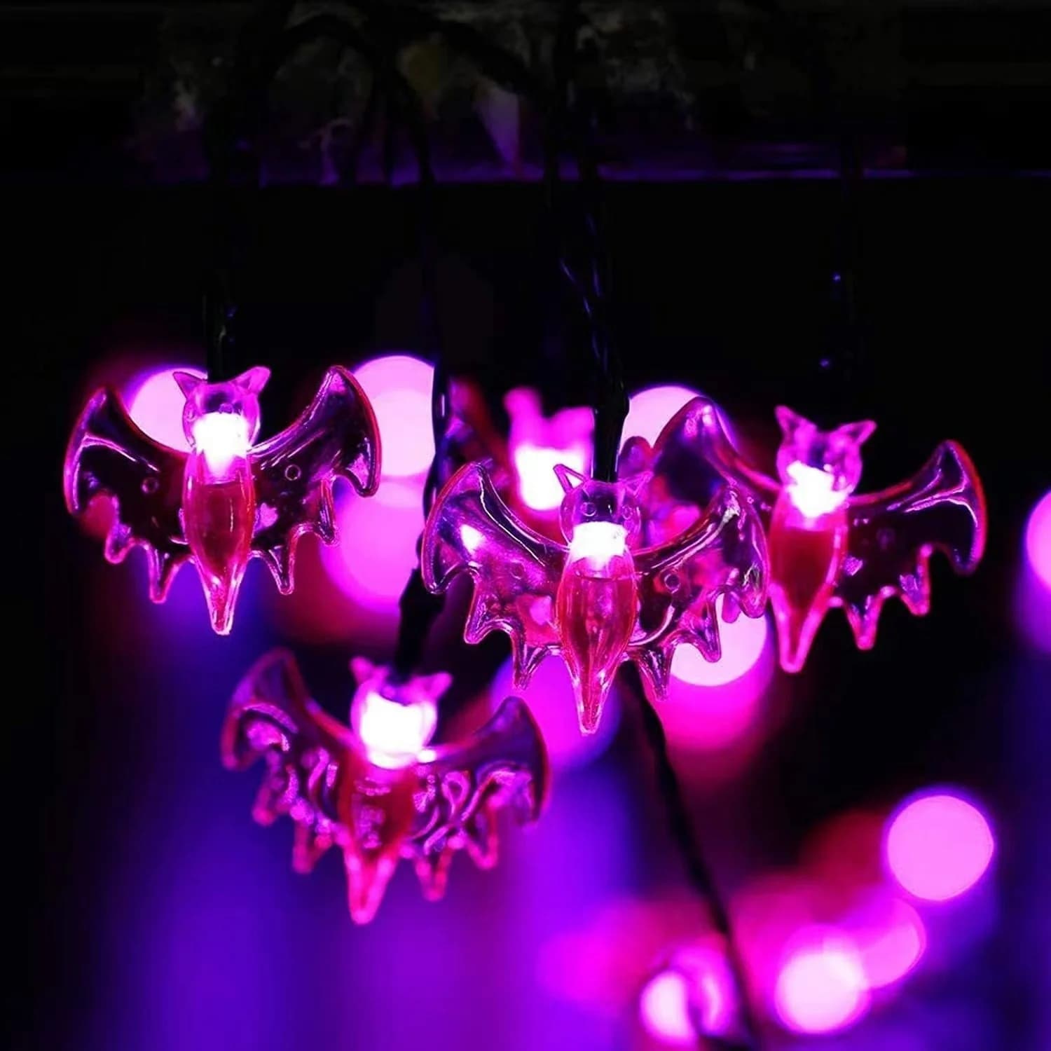 Đèn led trang trí hình dơi màu tím chạy pin cho dịp lễ