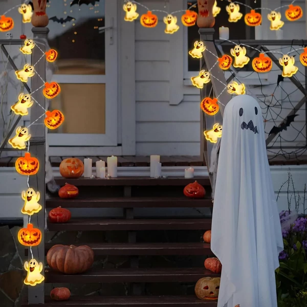 Đèn LED Chuỗi Ma Và Bí Ngô Halloween Chạy Pin